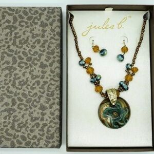 JULES B GLASS PENDANT‎ / NECKLACE / EARRING SET